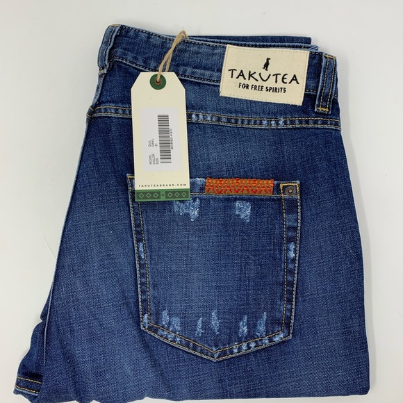 New Women Blue Takutea Quil Daru Jeans 27x21 - Picture 7 of 8